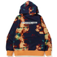 Bape Navy & Orange Tie-Dye Pullover Hoodie Size XL