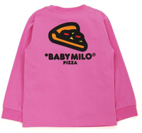 Bape Kids Baby Mllo Pizza L/S Tee Pink Size 130 K