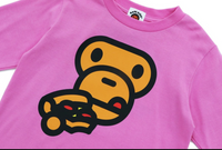 Bape Kids Baby Mllo Pizza L/S Tee Pink Size 130 K