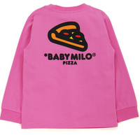 Bape Kids Baby Mllo Pizza L/S Tee Pink Size 120 K