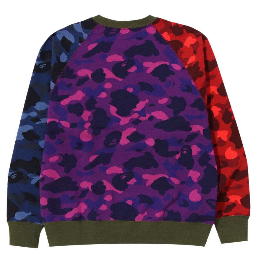 Bape Crazy Camo Relaxed Fit College Crewneck Sweater Size Large