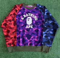 Bape Crazy Camo Relaxed Fit College Crewneck Sweater Size Large