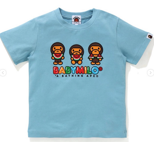 Bape Kids Baby Milo Watermelon Summer Tee Blue Size 120 K
