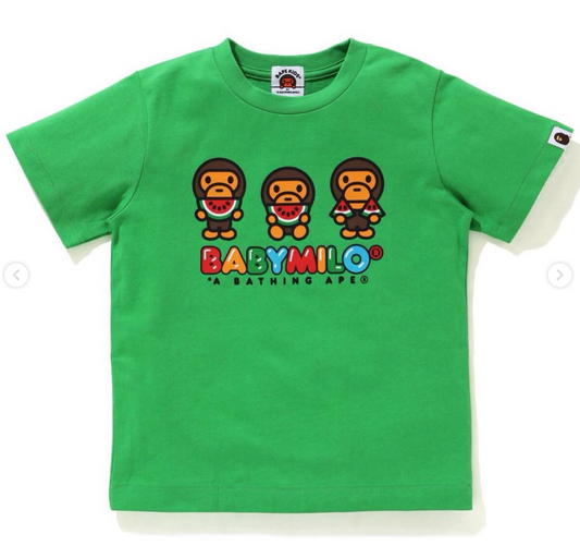Bape Kids Baby Milo Watermelon Summer Tee Green Size 110 K