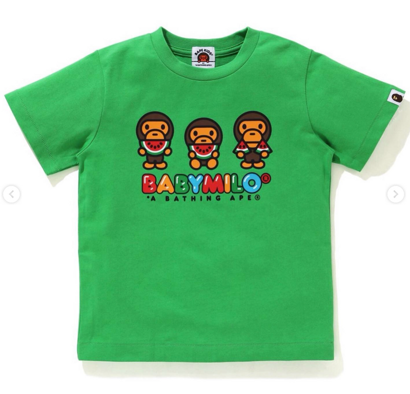 Bape Kids Baby Milo Watermelon Summer Tee Green Size 110 K