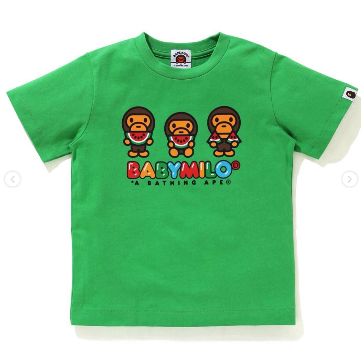 Bape Kids Baby Milo Watermelon Summer Tee Green Size 120 K