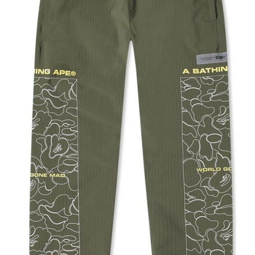 Bape Rip-Stop Dark Green Track Pants Size Large