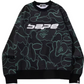 Bape Text Code Camo Black Crewneck Sweater Size Medium