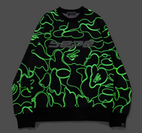 Bape Text Code Camo Black Crewneck Sweater Size Medium