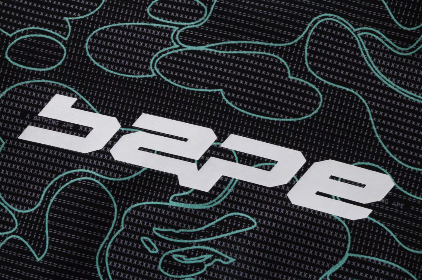 Bape Text Code Camo Black Crewneck Sweater Size Medium