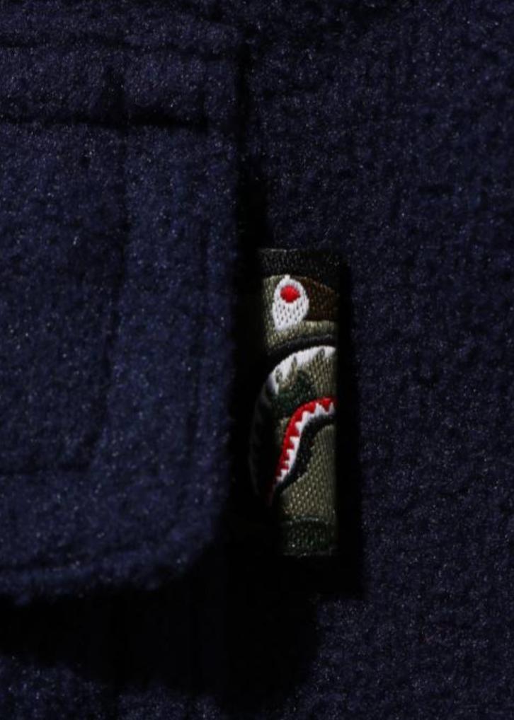 Bape Kids Shark Patch Jacket Navy Size 110 K