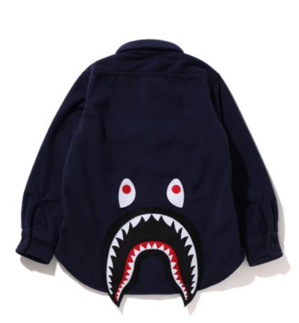 Bape Kids Shark Patch Jacket Navy Size 120 K