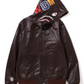 Bape Shark FW22 Full-Zip Brown Leather Jacket Size XL