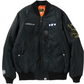 Bape Busy Shark Loose Fit Black MA-1 Bomber Jacket Size Large