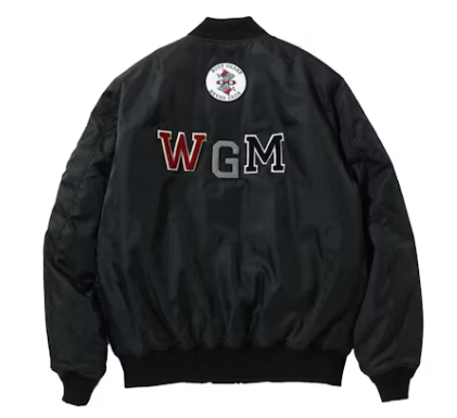 Bape Busy Shark Loose Fit Black MA-1 Bomber Jacket Size Large