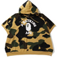 Bape 1st Camo College Poncho Yellow Pullover Hoodie Size Medium