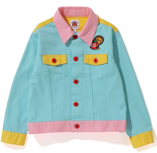 Bape Kids Baby Milo Button Fly Jacket Multi Color Size 130 K