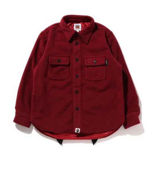 Bape Kids Shark Patch Jacket Burgundy Size 130 K