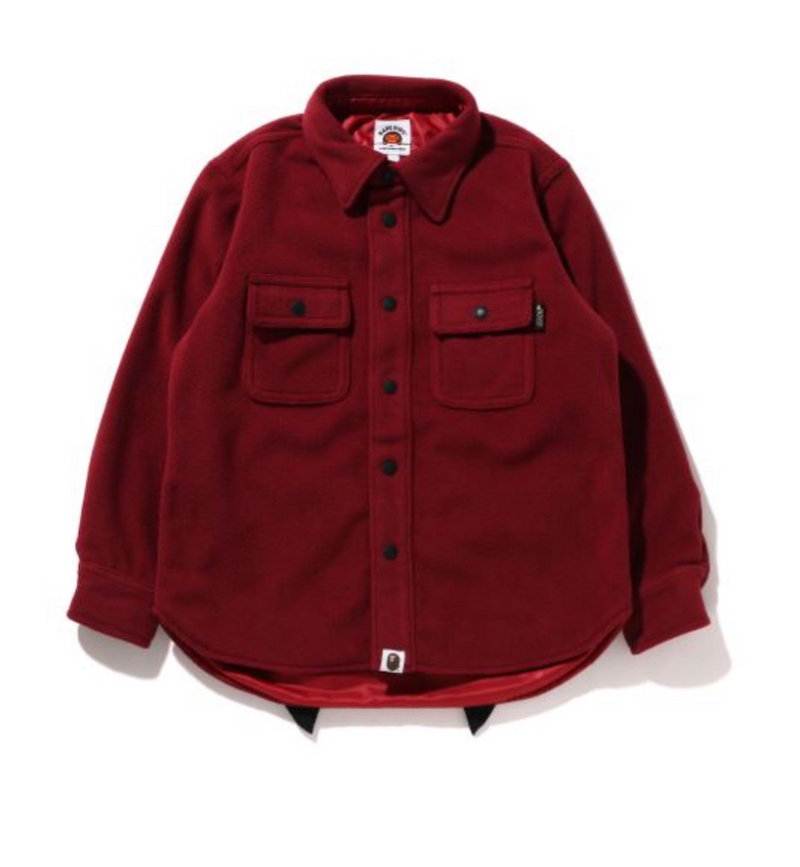 Bape Kids Shark Patch Jacket Burgundy Size 130 K
