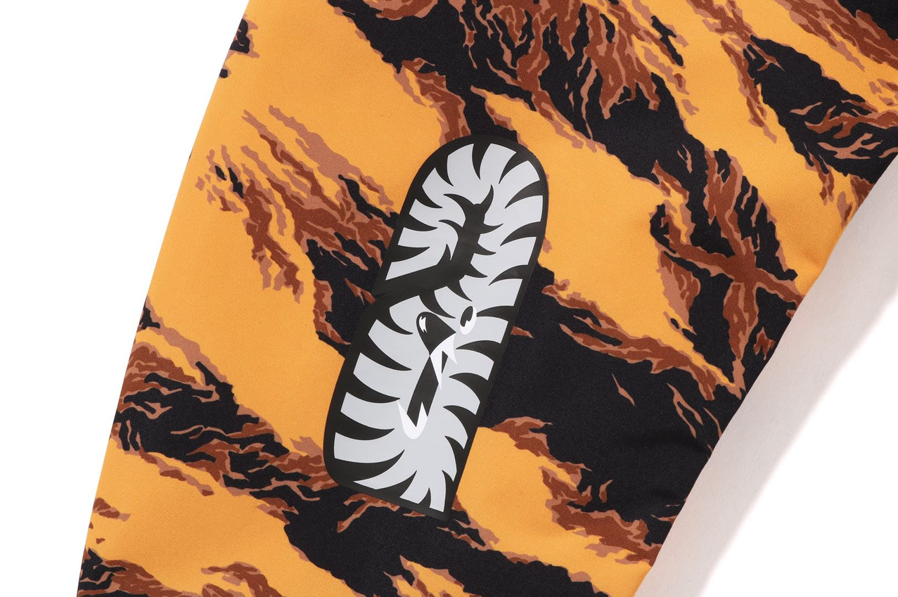 Bape Tiger Camo Long MA-1 Orange Bomber Jacket Size XL