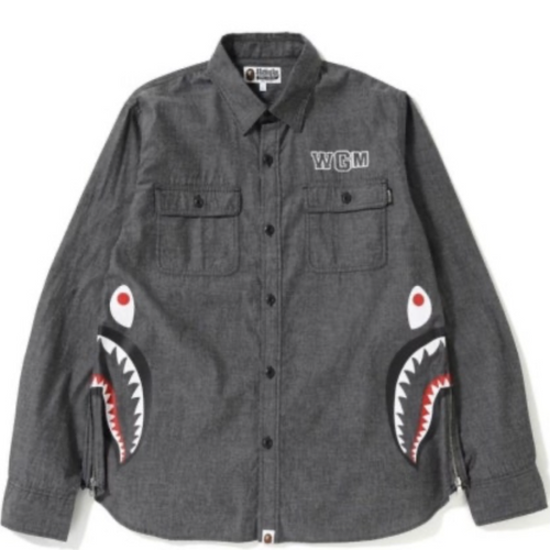 Bape Kids Side Shark Shirt Black Size 110 K
