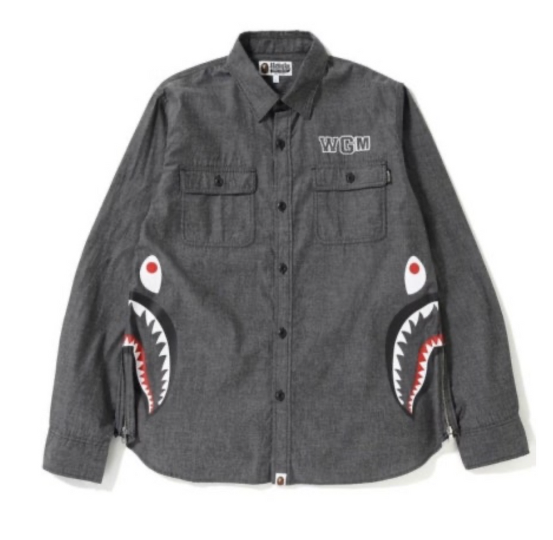 Bape Kids Side Shark Shirt Black Size 120 K