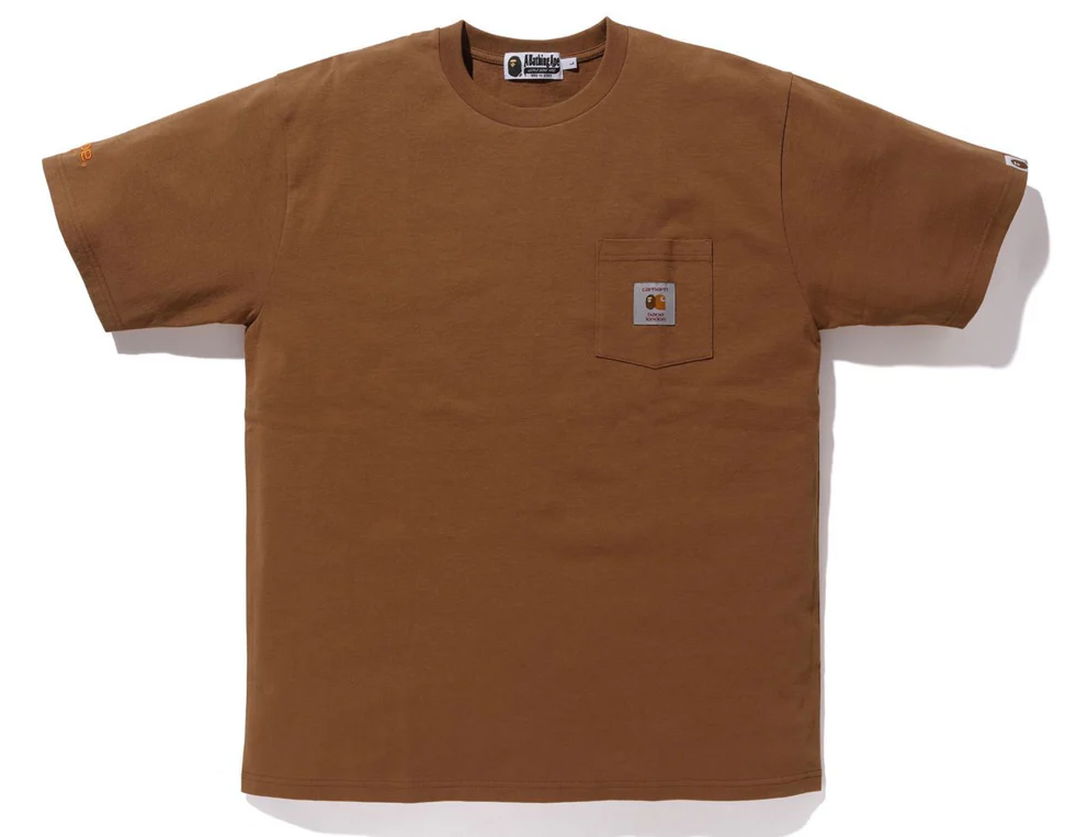 Bape London X Carhartt Brown Pocket S/S T-Shirt Size Small