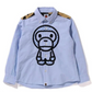 Bape Kids Baby Milo Patch Oxford Button Down Shirt Blue Size 130 K