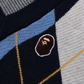 Bape Ape Head Patch Argyle Knit Vest Navy SIze 130 K