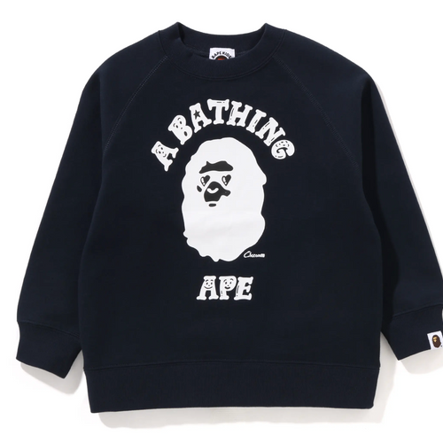 Bape Kids x Chocomoo College Crewneck Navy Size 90 K