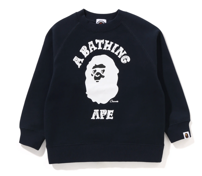 Bape Kids x Chocomoo College Crewneck Navy Size 90 K