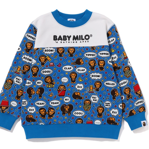 Bape Kids Baby Milo Speech Crewneck Blue Size 110 K