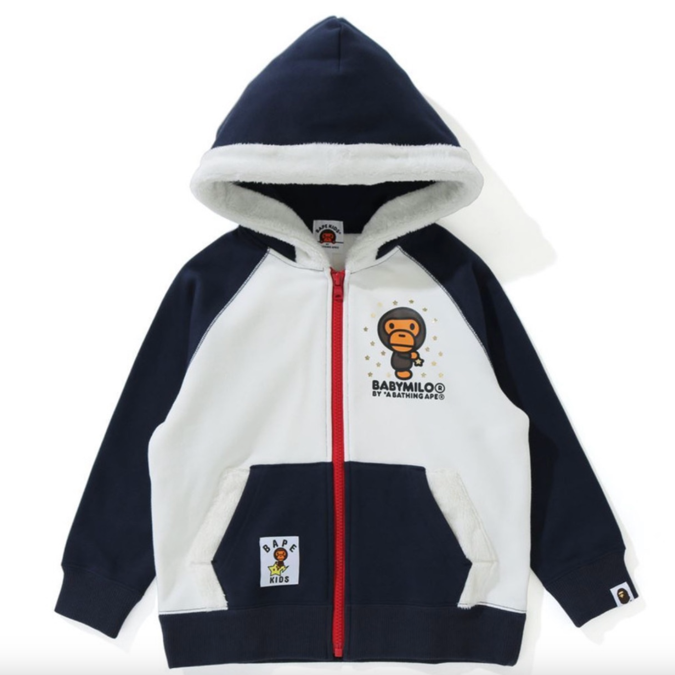 Bape Kids Baby Milo Star Zip Hoodie White & Blue Size 130 K