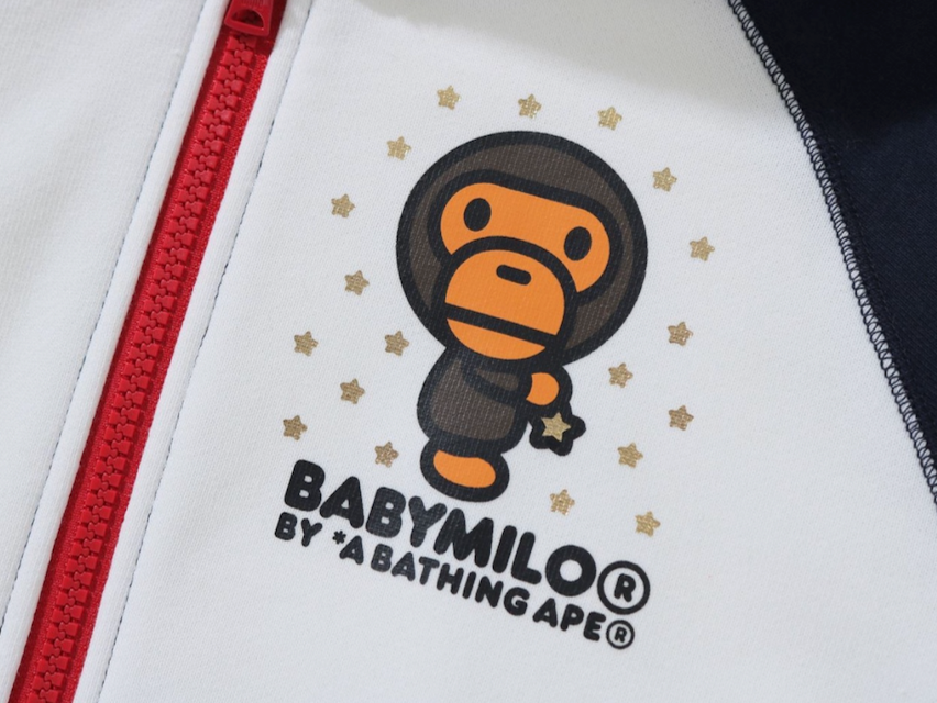 Bape Kids Baby Milo Star Zip Hoodie White & Blue Size 130 K
