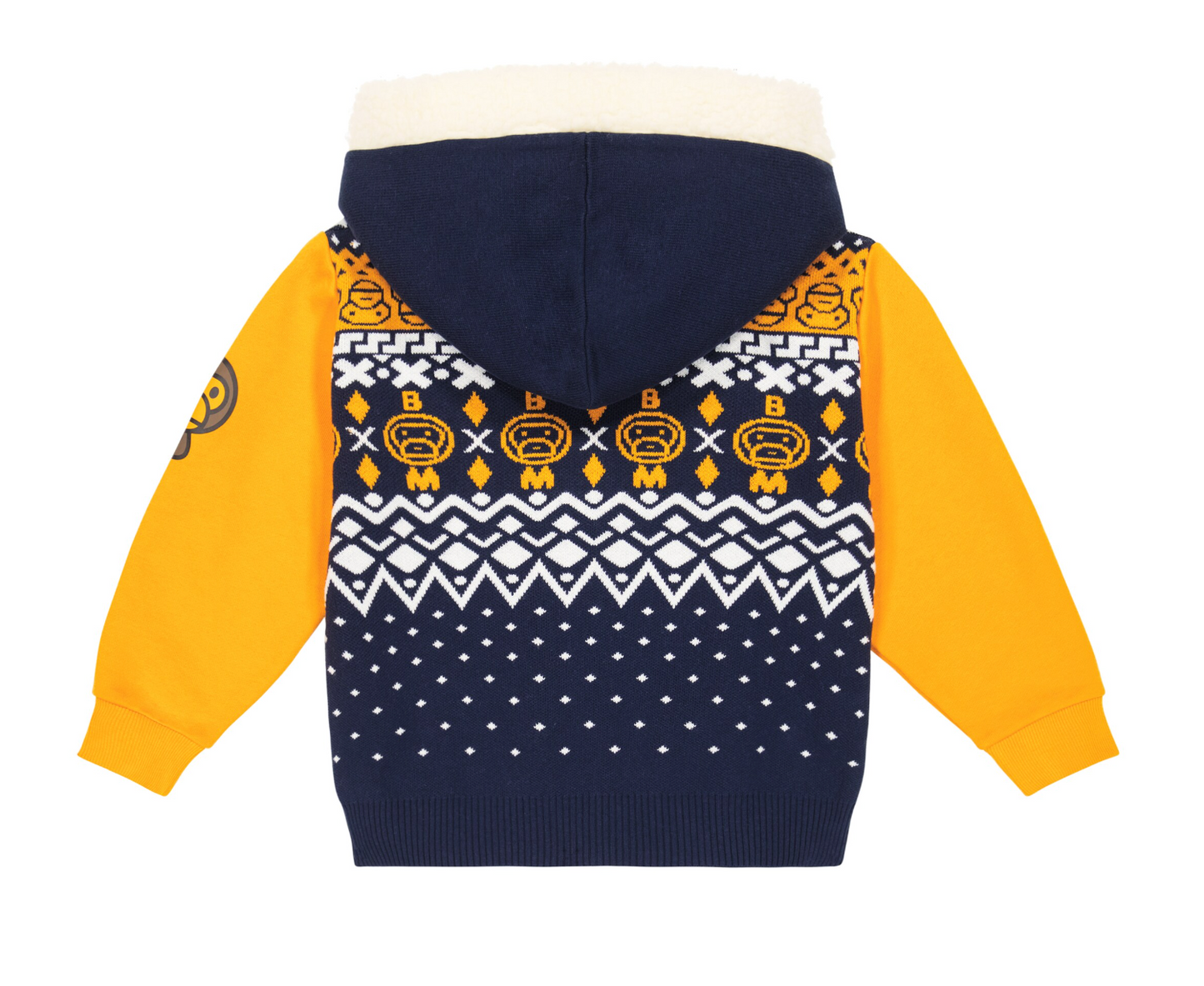 Bape Kids Baby Milo Nordic Knit Zip Hoodie Navy Size 120 K