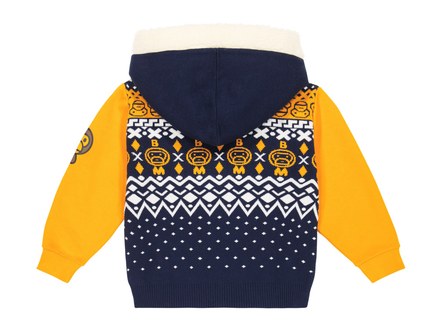 Bape Kids Baby Milo Nordic Knit Zip Hoodie Navy Size 110 K