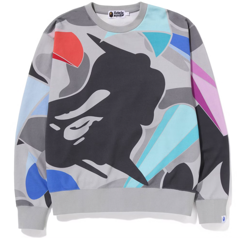Bape X Louis De Guzman Camo Grey Crewneck Sweater Size XXL