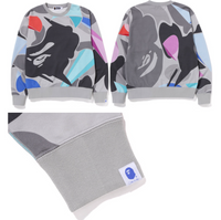 Bape X Louis De Guzman Camo Grey Crewneck Sweater Size XXL