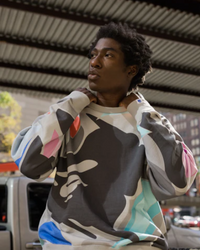 Bape X Louis De Guzman Camo Grey Crewneck Sweater Size XXL