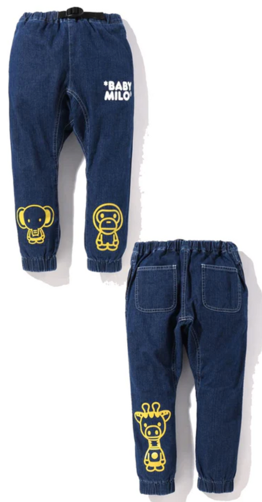 Bape Kids Baby Milo Friends Damaged Denim Pants Size 130 K