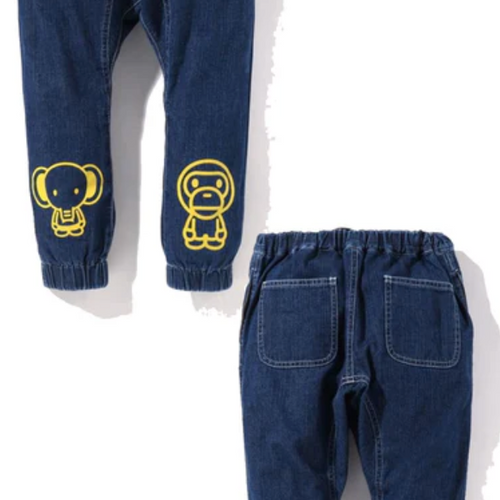 Bape Kids Baby Milo Friends Damaged Denim Pants Size 130 K