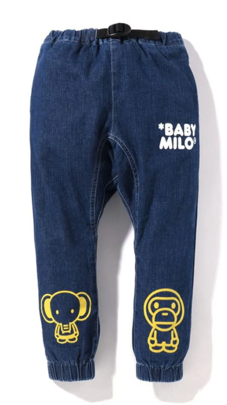 Bape Kids Baby Milo Friends Damaged Denim Pants Size 130 K