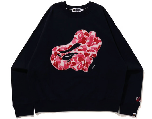 Bape ABC Camo Patch Navy/Pink Loose Crewneck Size XXL