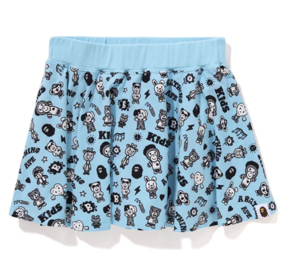 Bape Kids x Chocomoo Milo Friends Skirt Blue Size 130 K