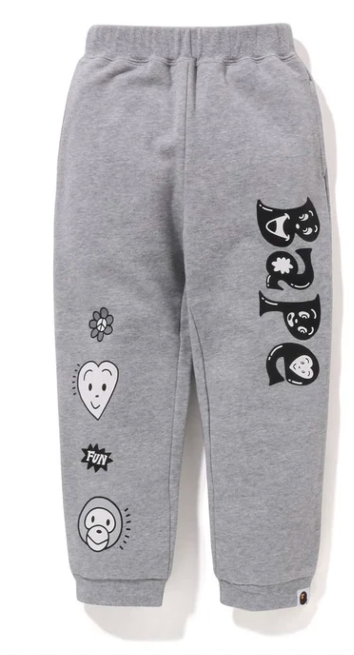 Bape Kids x Chocomoo Sweatpants Grey Size 130 K