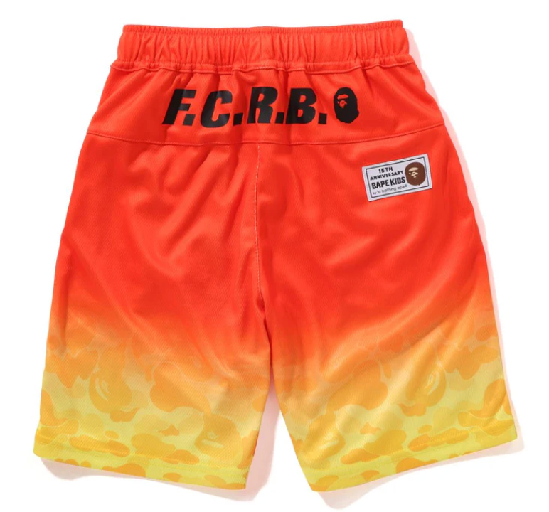 Bape Kids 15th Ann. x FCRB ABC Camo Gradation Game Shorts Yellow Size 130 K
