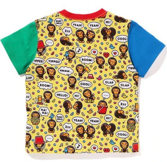 Bape Kids Baby Milo Speech Balloon Tee Yellow Size 120 K