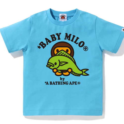 Bape Kids Baby Milo Dolphin Fish Tee Blue Size 100 K
