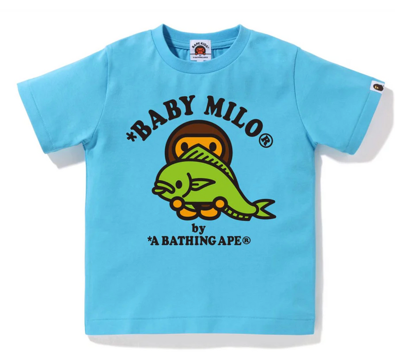 Bape Kids Baby Milo Dolphin Fish Tee Blue Size 100 K