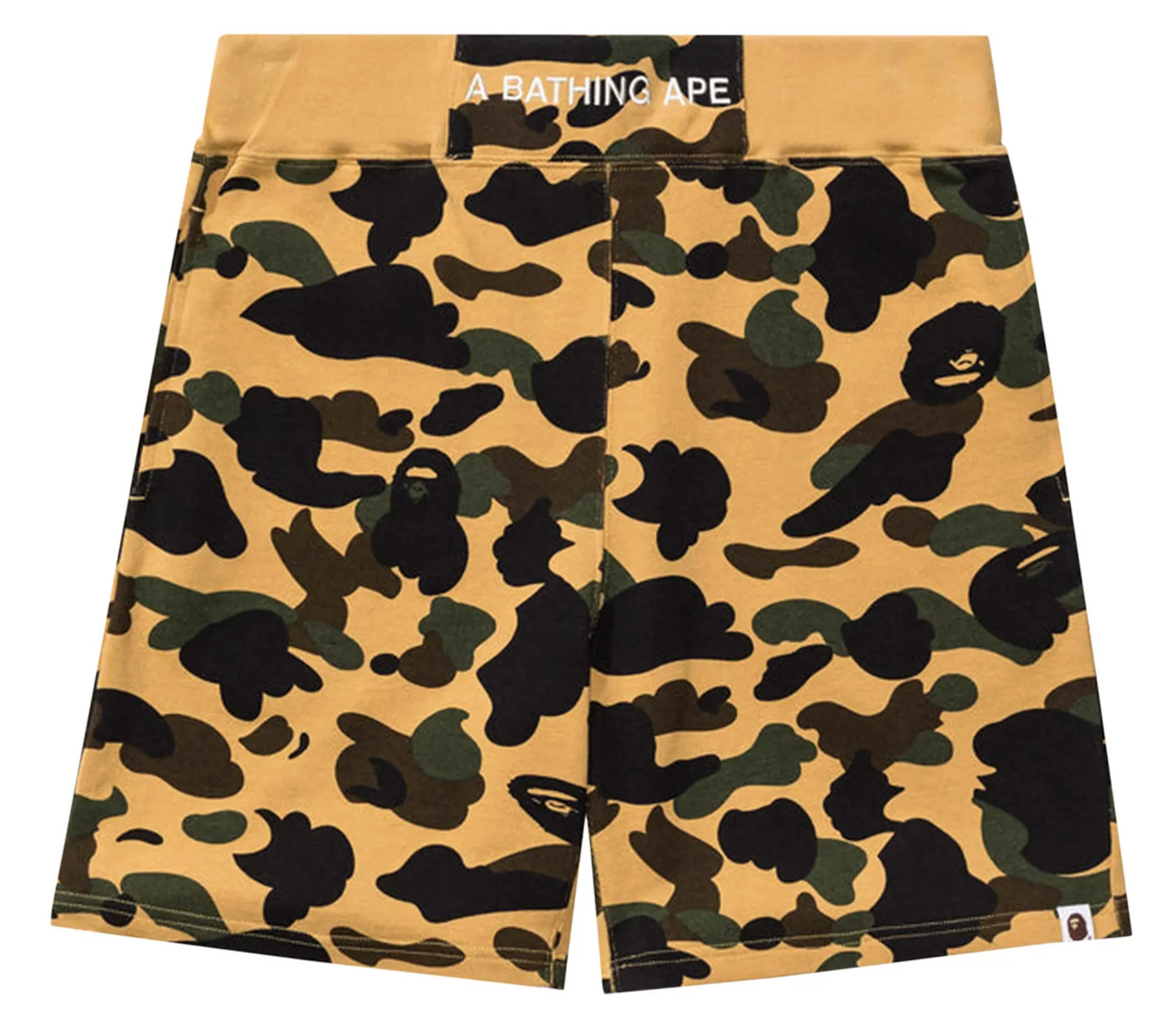 Bape 1st Camo Yellow Sweat Shorts Size XL